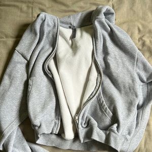 Skims cotton fleece zip up (xs)